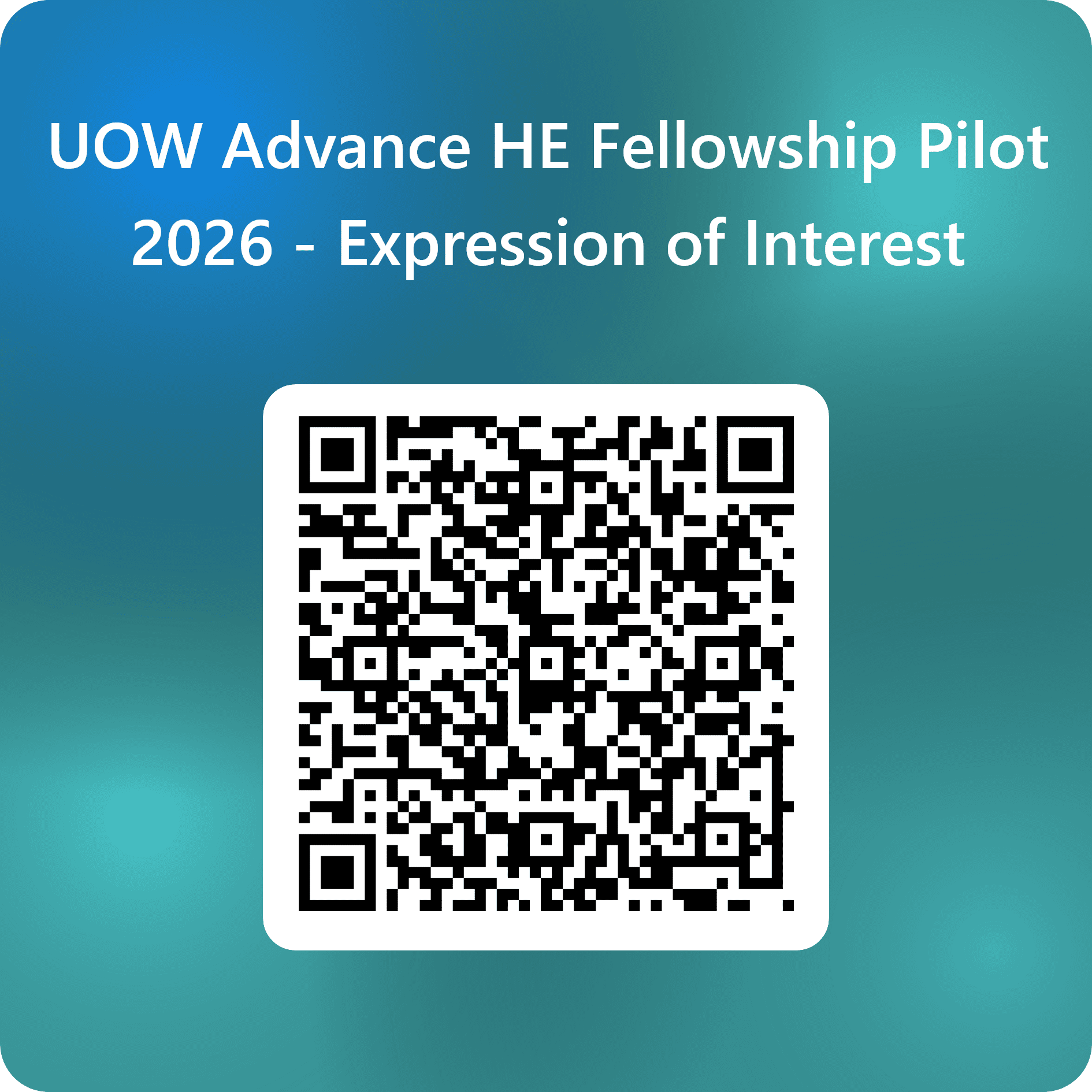 UOW Advance HE Fellowship Pilot Expression of Interest - QR Code